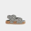 Sandales cuir boucles et scratchs Creeks gris b&eacute;b&eacute; gar&ccedil;on