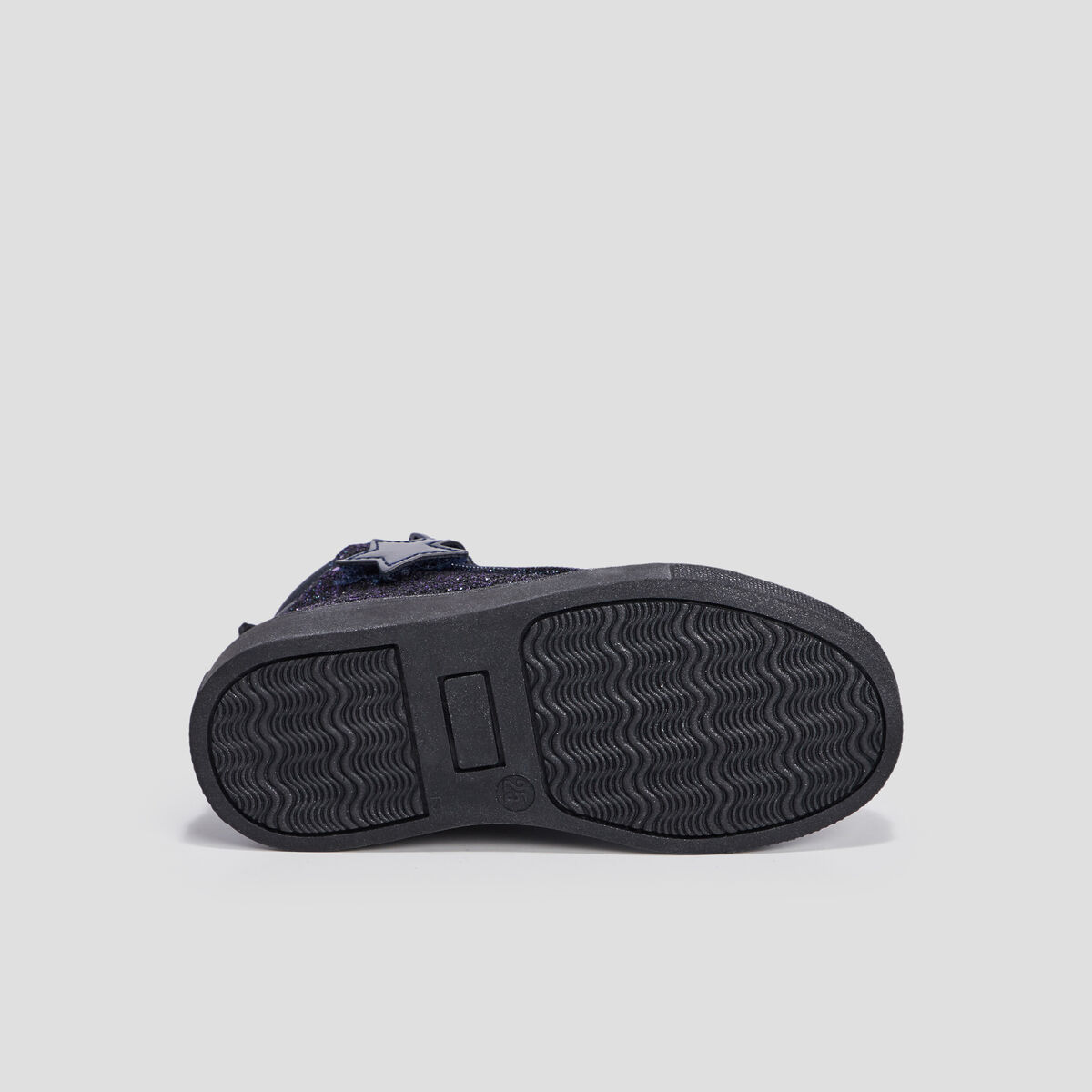 Baskets montantes pailletées zippées bleu marine fille