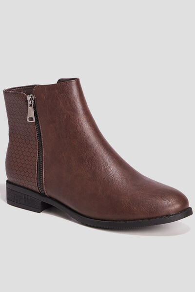Bottines plates marron femme