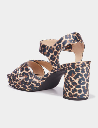 Sandales à talons carrés 7 cm Mosquitos multicolore femme