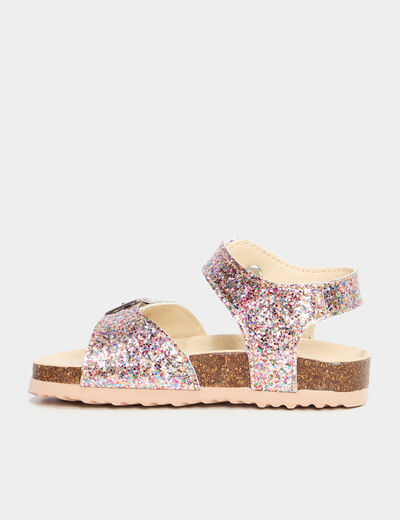 Sandales &agrave; paillettes multicolore fille