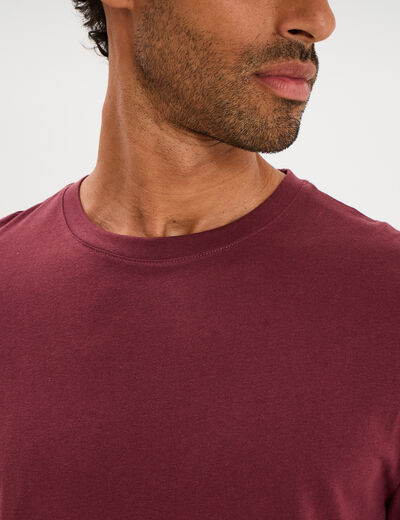 T-shirt manches longues prune homme