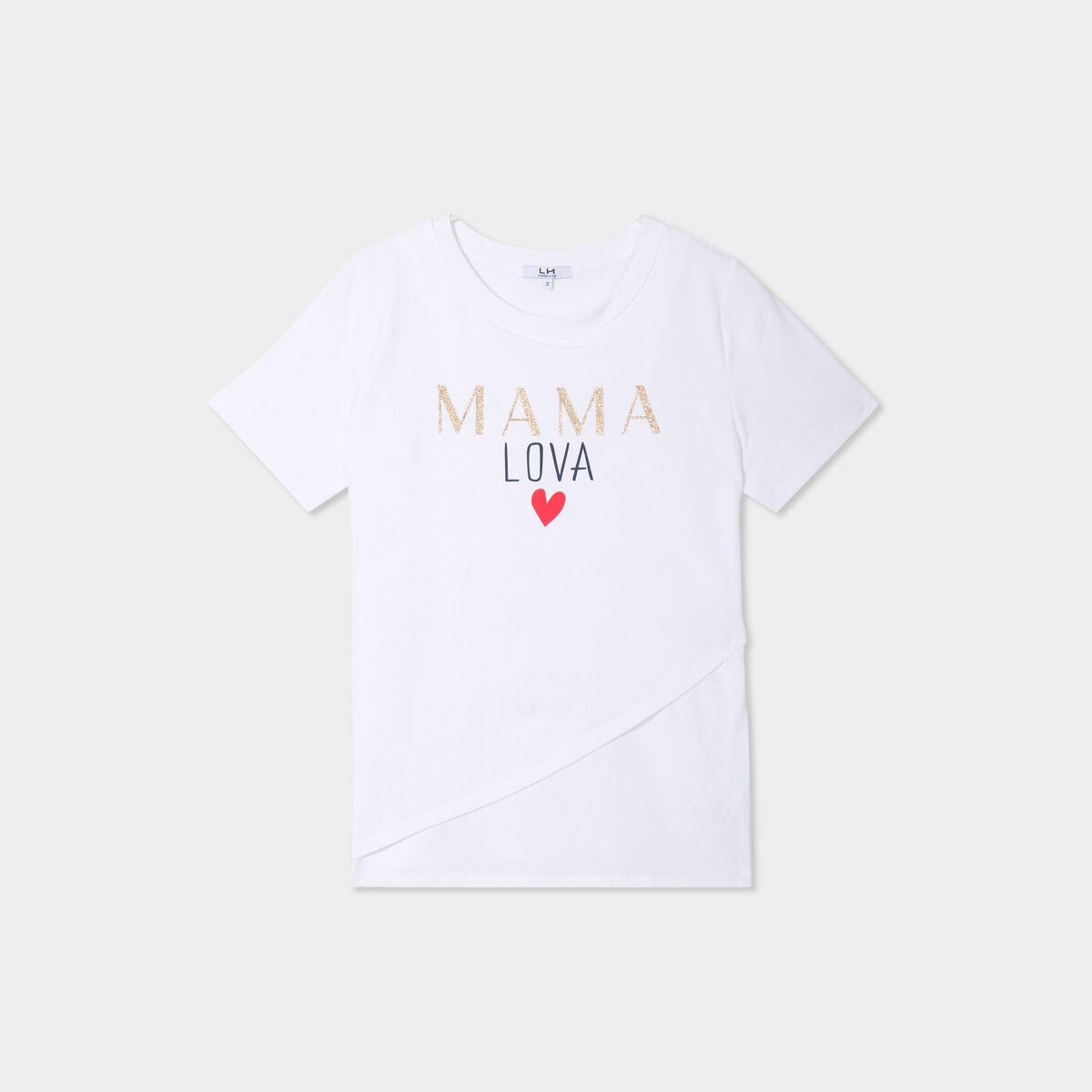 T-shirt manches courtes allaitement blanc femme maternité