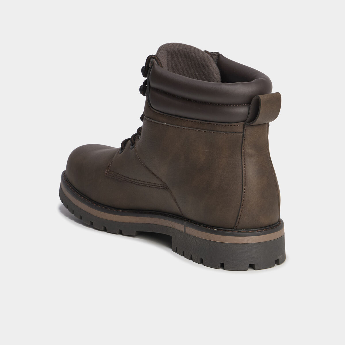 Bottines &agrave; bout rond lacets marron homme