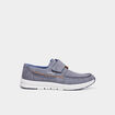 Chaussures bateau à scratchs bleu homme
