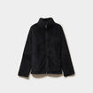 Veste effet polaire col montant noir femme