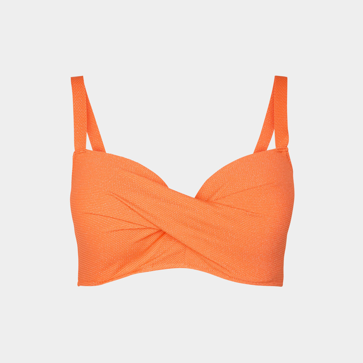 Haut de maillot de bain balconnet orange femme grande taille