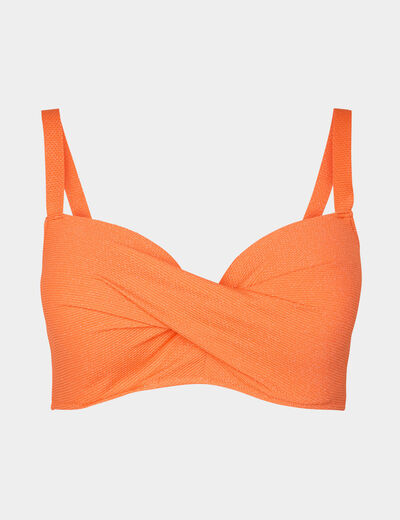Haut de maillot de bain balconnet orange femme grande taille