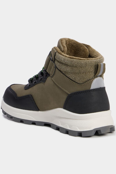 Boots &agrave; scratchs vert kaki gar&ccedil;on
