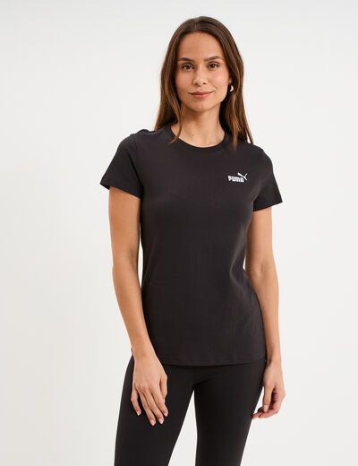 T-shirt manches courtes coton Puma noir femme