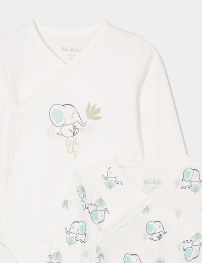 Lot 2 bodies croisés coton ivoire bébé