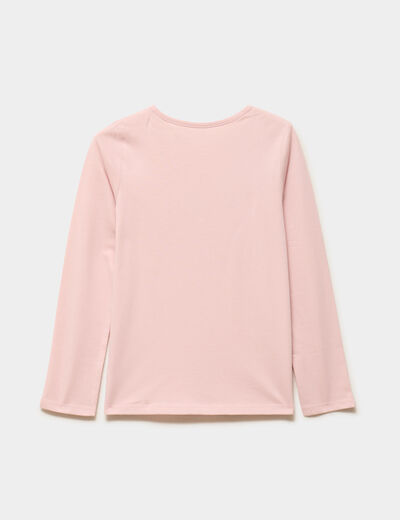 Ensemble pyjama t-shirt pantalon coton rose clair fille