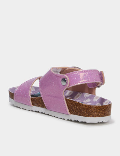 Sandales &agrave; paillettes Reine des neiges rose fille