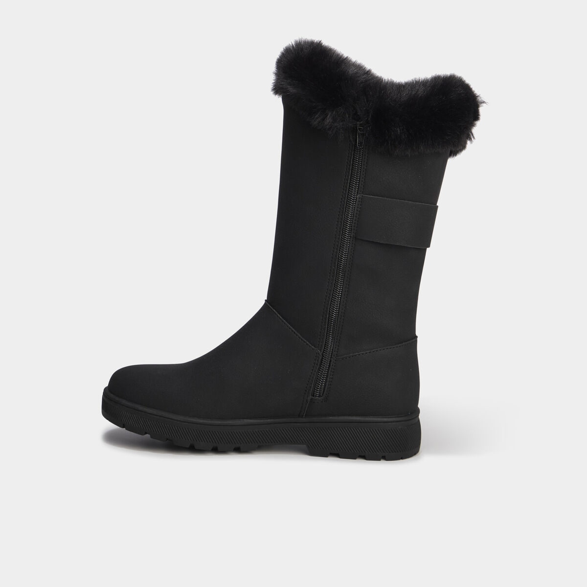 Bottes fourr&eacute;es avec boucles noir femme