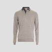 Pull avec col polo gris clair homme