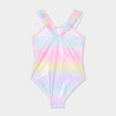 Maillot de bain une pièce à paillettes mauve bébé fille