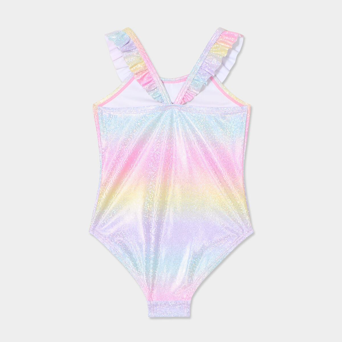 Maillot de bain une pièce à paillettes mauve bébé fille