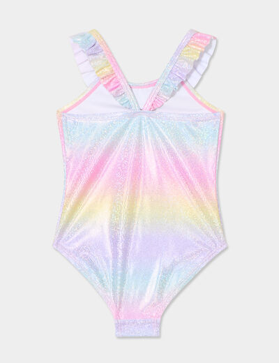 Maillot de bain une pièce à paillettes mauve bébé fille