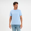T-shirt droit en coton manches courtes bleu clair homme
