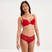 Soutien-gorge push up dentelle rouge femme