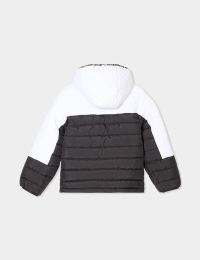 Doudoune zippée à capuche blanc garçon
