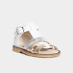 Sandales avec brides en cuir blanc b&eacute;b&eacute; fille