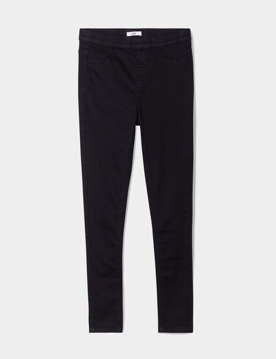 Jegging taille haute denim noir femme