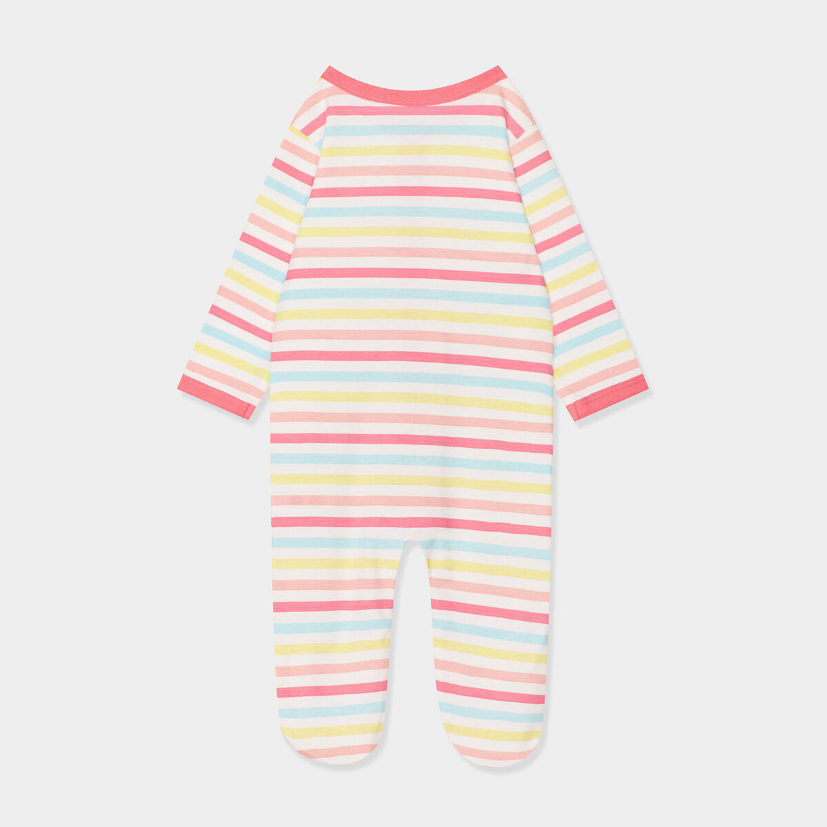 Dors-bien boutonné manches longues coton blanc bébé fille