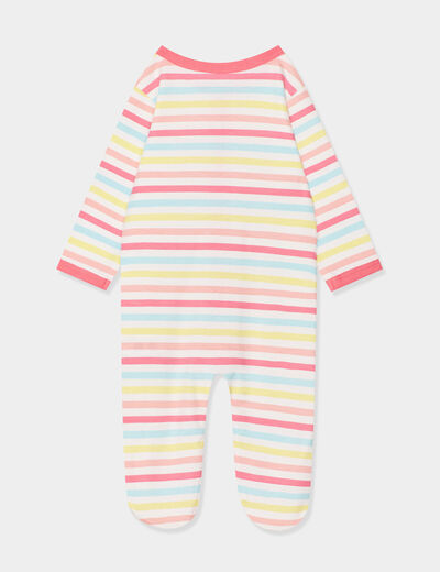 Dors-bien boutonné manches longues coton blanc bébé fille