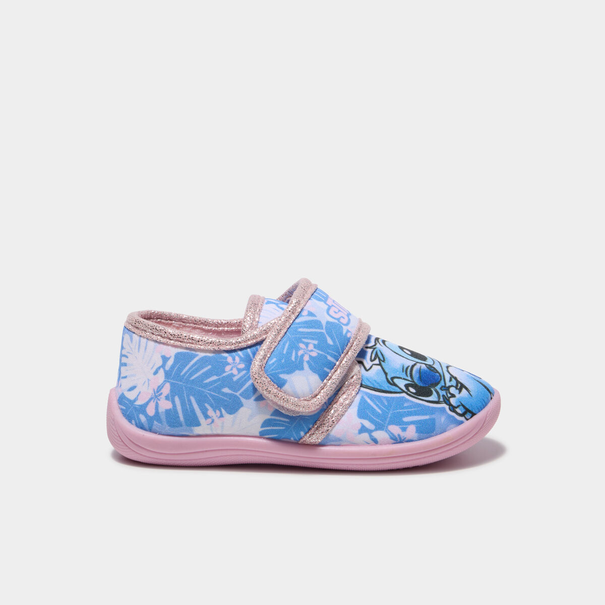 Chaussons &agrave; scratchs Stitch bleu fille