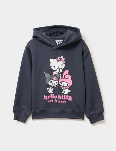 Sweat hoodie à capuche Hello Kitty gris fille