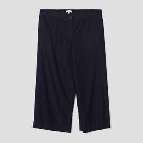 pantacourt regular en lin majoritaire bleu fonce femmegt Pantacourt regular en lin majoritaire bleu foncé femme grande taille