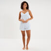 Ensemble pyjama short et d&eacute;bardeur blanc femme