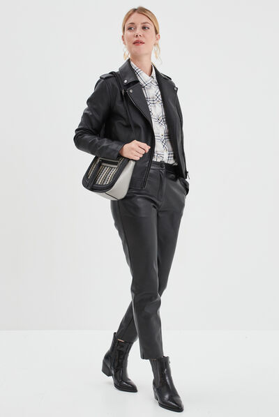 Chemise manches longues avec poches ecru femme