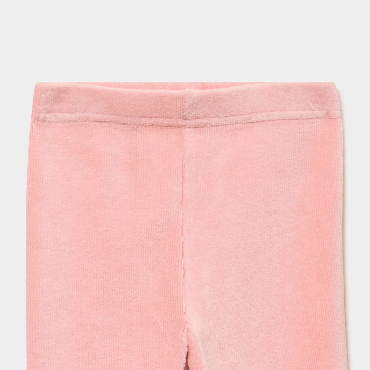 Legging effet velours c&ocirc;tel&eacute; rose poudr&eacute;e b&eacute;b&eacute; fille