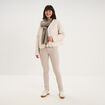 Pantalon slim stretch beige femme