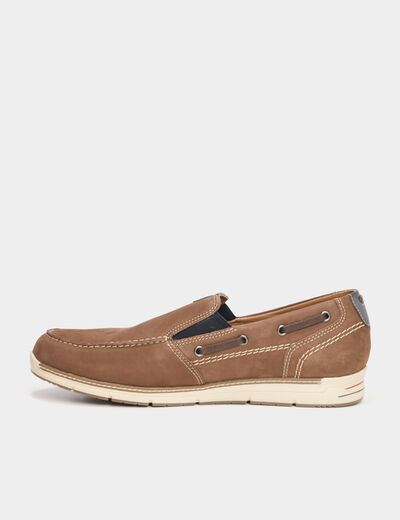 Mocassins en cuir sable homme