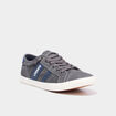 Tennis basses en toile effet denim gris homme