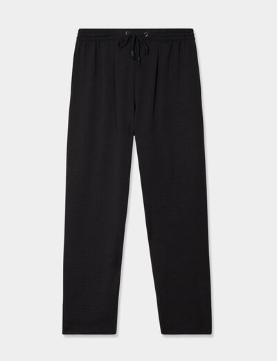 Pantalon fluide coupe cigarette noir femme