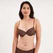 Soutien-gorge corbeille padd&eacute; microfibre marron femme