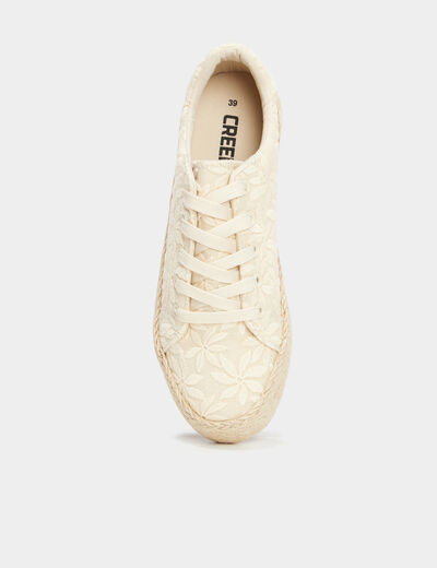 Tennis basses en toile sable femme