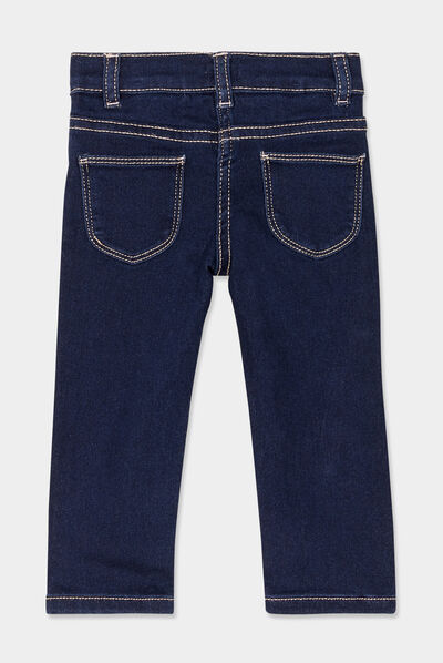 Jean slim ajusté 4 poches denim brut bébé fille