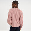 Blouse oversize col tunisien coton terracotta femme