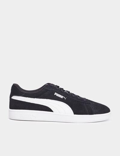 Tennis basses à lacets cuir Puma Smash noir homme