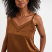 Caraco effet satin marron fonc&eacute; femme
