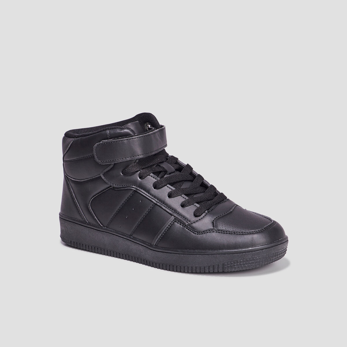 Baskets montantes &agrave; scratch sur l'avant noir homme