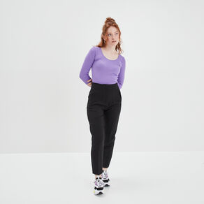 t shirt cotele sans couture parme femme T-shirt côtelé sans couture parme femme