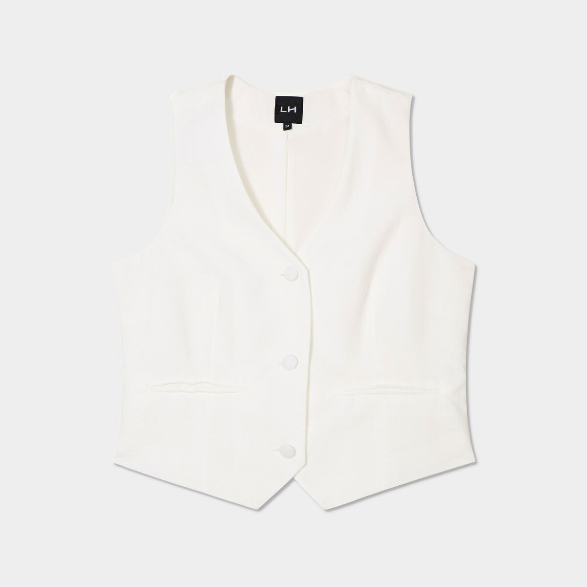 Veston sans manches blanc femme