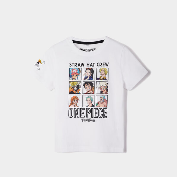T-shirt manches courtes One Piece blanc garçon
