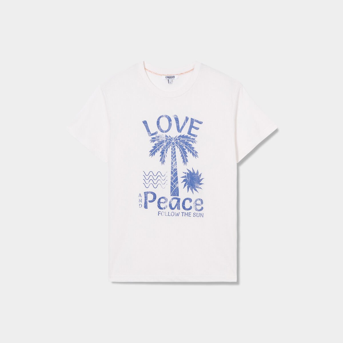 T-shirt manches courtes col rond Creeks blanc femme